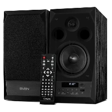 Акустическая система 2.0 SVEN MC-10, чёрный, мощность 2x25Вт (RMS), FM-тюнер, USB/microSD, дисплей, пульт ДУ, Bluetooth SVEN MC-10, чёрный, акустическая система 2.0, мощность 2x25Вт (RMS), FM-тюнер, USB/microSD, дисплей, пульт ДУ, Bluetooth