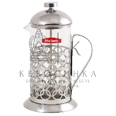 Френч-пресс MALLONY OLIMPIA,1000 мл, из жаропрочного стекла, в корп из нерж ст, T046-1000ML (950093)