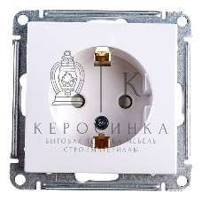 Механизм розетки 1-м СП W59 16А защ. шторки с заземл. белый SchE RS16-152-1-86