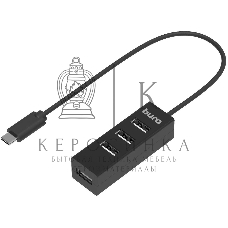 Разветвитель USB-C Buro BPH-C-1906 4порт. черный