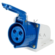 Розетка Rexant 123 стационарная 2Р+РЕ 32А 220В IP44