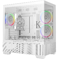 Компьютерный корпус Deepcool CG380 3F WH без БП, боковое окно (панорама), 3x120мм ARGB PWM вентилятора, белый, mATX