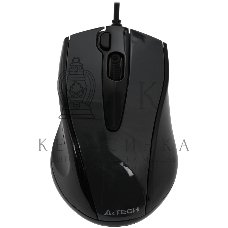 Мышь проводная A4Tech N-500FS черный, 1200 dpi, USB, кнопки - 4