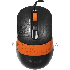 Мышь проводная A4Tech Fstyler FM10 черный/оранжевый, 1600 dpi, USB, кнопки - 4