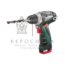 Дрель-шуруповерт аккумуляторная Metabo PowerMaxx BS 600080500, Аккумуляторный, 12В, 2 АКБ