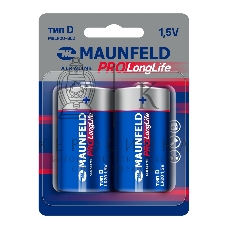 Батарейки Maunfeld PRO Long Life Alkaline D(LR20) MBLR20-BL2, блистер 2 шт., 1.5 В