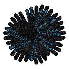 Перчатки трикотажные Сибртех х/б, 200 пар, ПВХ точка, 3 нити, 10 класс