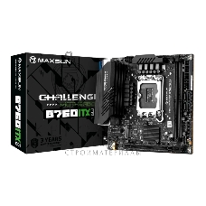 Материнская плата Maxsun Challenger B760ITX D5, LGA 1700, Intel B760, 2xDDR5, 4xSATA, 2xM.2, 1xPCIe 5.0 x16, 2xHDMI, 2xDP, 2x 2.5Gb LAN, 2xUSB 3.2 Gen 1, 4xUSB 2.0, 5.1, Mini-ITX