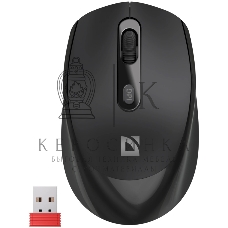 Мышь беспроводная Defender Vision MS-376 черный, 1600 dpi, радиоканал, Bluetooth, USB, кнопки - 4