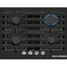 Газовая варочная панель Bosch 60 см, закаленное стекло, независимая, черная