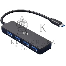 Разветвитель USB-C Digma DHUB-4USB-C-2.0 4порт. черный