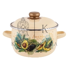 Кастрюля Appetite 1MC221P Avocado с крышкой, сферическая эмалированная 5,5 л