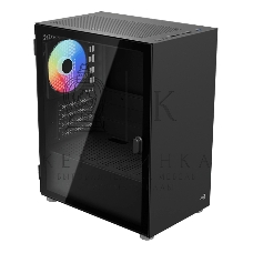 Компьютерный корпус Aerocool/Formula CS-111-G-BK-v1 (mATX, 0.5мм, стекло, USB 3.0 x1, USB 2.0 x2, 1x 12cm Black Fan)