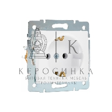 Механизм розетки 1-м СП KARINA термопласт с заземл. бел. LEZARD 707-0288-122B