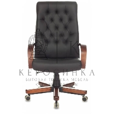 Кресло руководителя Бюрократ T-9928WALNUT/ECO черный, эко.кожа, крестовина металл/дерево