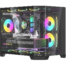 Компьютерный корпус AeroCool/Formula Crystal Z6M Floe черный без БП mATX 4x120мм 2xUSB3.0 audio bott PSU