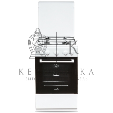 Плита газовая Cezaris ПГ 2150-02 белый, конфорок 4 шт, духовка 43 л, 51 см x 85 см x 55 см