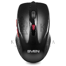 Мышь беспроводная SVEN RX-450W черный, 3200 dpi, радиоканал, USB, кнопки - 6