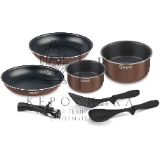 Набор посуды Rondell Kortado7 предм. (сковорода 26х5,5, сковорода 28х5,5, ковш 16х8, кастрюля 20х9,5, съемная ручка