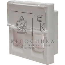 Панель Suprlan 10-0302-1, лицевая со шторкой 45x45, 2xKeystone ABS пластик, белый