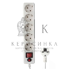 Сетевой фильтр Гарнизон EHLW-3, 5 р, 10А 5 м белый