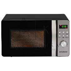 Микроволновая печь Hyundai HYM-D2074 черный/серебристый, 20 л, 700 Вт, переключатели - кнопки, поворотный механизм
