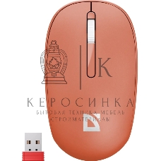 Мышь беспроводная Defender Smart MM-396 красный, 1600 dpi, радиоканал, Bluetooth, USB, кнопки - 3