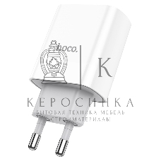 Сетевое зарядное устройство HOCO C80A Rapido 1xUSB + 1xUSB-C, 3.1A, 20W, белый