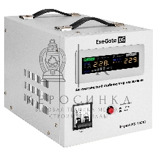 Стабилизатор напряжения ExeGate Expert AS-15000 (15000ВА, вход 140-260В, цветной дисплей, выход 220В±8%, КПД 98%, 5 уровней защиты, задержка, усиленный метал. корпус, клем.колодка, RTL)