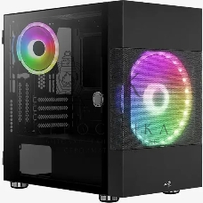Компьютерный корпус Aerocool/Formula Atomic V1 без БП, mATX, боковое окно (закаленное стекло), черный