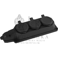 Колодка каучуковая ЭРА с/з 3гн 16A IP44 черная