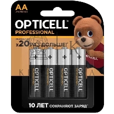 Батарея Opticell Professional LR6 AA (4шт) блистер