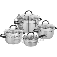 Набор посуды 8 предм. (кастрюли с/кр 18/20/24 см, ковш с/кр 16 см) Prime Rondell RDS-1291