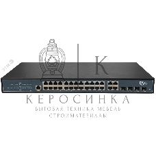 Коммутатор управляемый PoE 24 порта 10/100/1000 Мб/с, 4хSFP, 370 Вт RVi-1NSM24G-4C