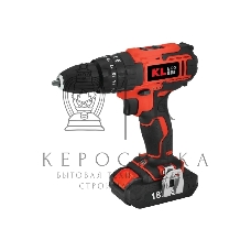 Шуруповерт ударный аккумуляторный KLECO KE18DM-15 (18В, Li-ion-1шт, 1,5 А·ч, 30Нм, З/У, биты 32шт, сверла 9шт дерево/металл)