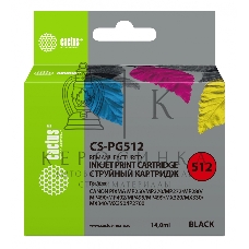 Картридж струйный Cactus CS-PG512 черный (14 мл) для Canon Pixma iP2700/MP240/MP250/MP260/MP270/MP272/MP280/MP480/MP490/MP492/MP495/MX320/MX330/MX340/MX350