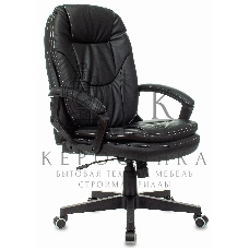 Кресло руководителя Бюрократ CH-868N Leather Venge черный, искусственная кожа, крестовина пластик