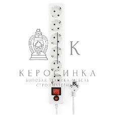 Сетевой фильтр Гарнизон ECL-6-W-3, 6 р, 10А, 3 м, ур.защиты 4, белый, пакет