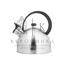 Чайник для плиты Lara LR00-65, нержавейка, матовый, 2,5 л, индукце капс дно, нейлон.ручка