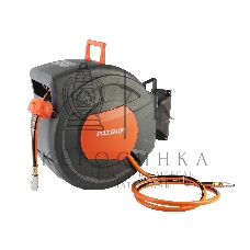 Шланг Patriot 520002440 пневматический армированный на автоматической катушке PHC 15/16H (прямой, гибрид , длина 15 м, диаметр 10х16, раб/макс давление  20/60 бар, мин/макс температура -5/45С, быстросъем рапид, резьба 1/4