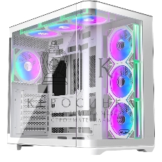 Корпус без блока питания Raijintek ATREUS BT7, Midi-Tower, TG, 7x120мм ARGB, 2xUSB-A 3.0 + 1xUSB Type-C , E-ATX, ATX, mATX, mITX White