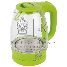Чайник Homestar HS-1012 1.7 л, стекло, зеленый (003943)