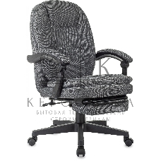 Кресло руководителя Бюрократ CH-868MSG-BF 3C1 серый, крестов. пластик, подст. для ног, пластик черный