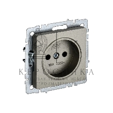 Розетка 1-местная IEK BRITE РС10-1-0-БрШ (BR-R10-10-K37) 10А, без заземления, без защитных шторок, шампань