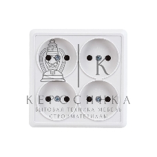 Розетка 4-м ОП Октава 10А IP20 без заземл. белый ИЭК ERO40-K01-10-DC