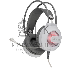 Гарнитура проводная с микрофоном Оклик HS-L300G White белый 2.2м мониторные USB оголовье (1796952)