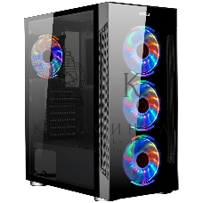 Компьютерный корпус Ginzzu CL280 FAN 12CM RGb*4 USB3.0 Window