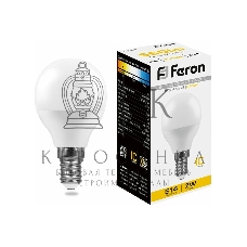 Лампа светодиодная Feron LB-95 7W 230V E14 2700K G45