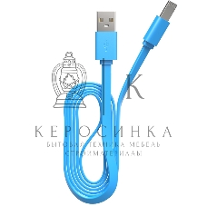 Кабель Maxvi MC-01LF blue USB-A - microUSB, 2A Плоский кабель, ток макс. нагрузки 2А, макс. напряжение 5V; стандарт USB 2.0; длина разъема microUSB 10 мм, длина 1м, материал PVC, синий
