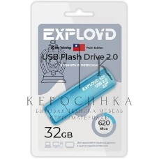 Флешка USB Exployd 620 Blue (EX-32Gb-620-Blue), 32Gb, USB 2.0, R/W 15/8, синий